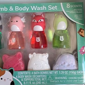 Squishmallows bath bomb & body wash  set. New